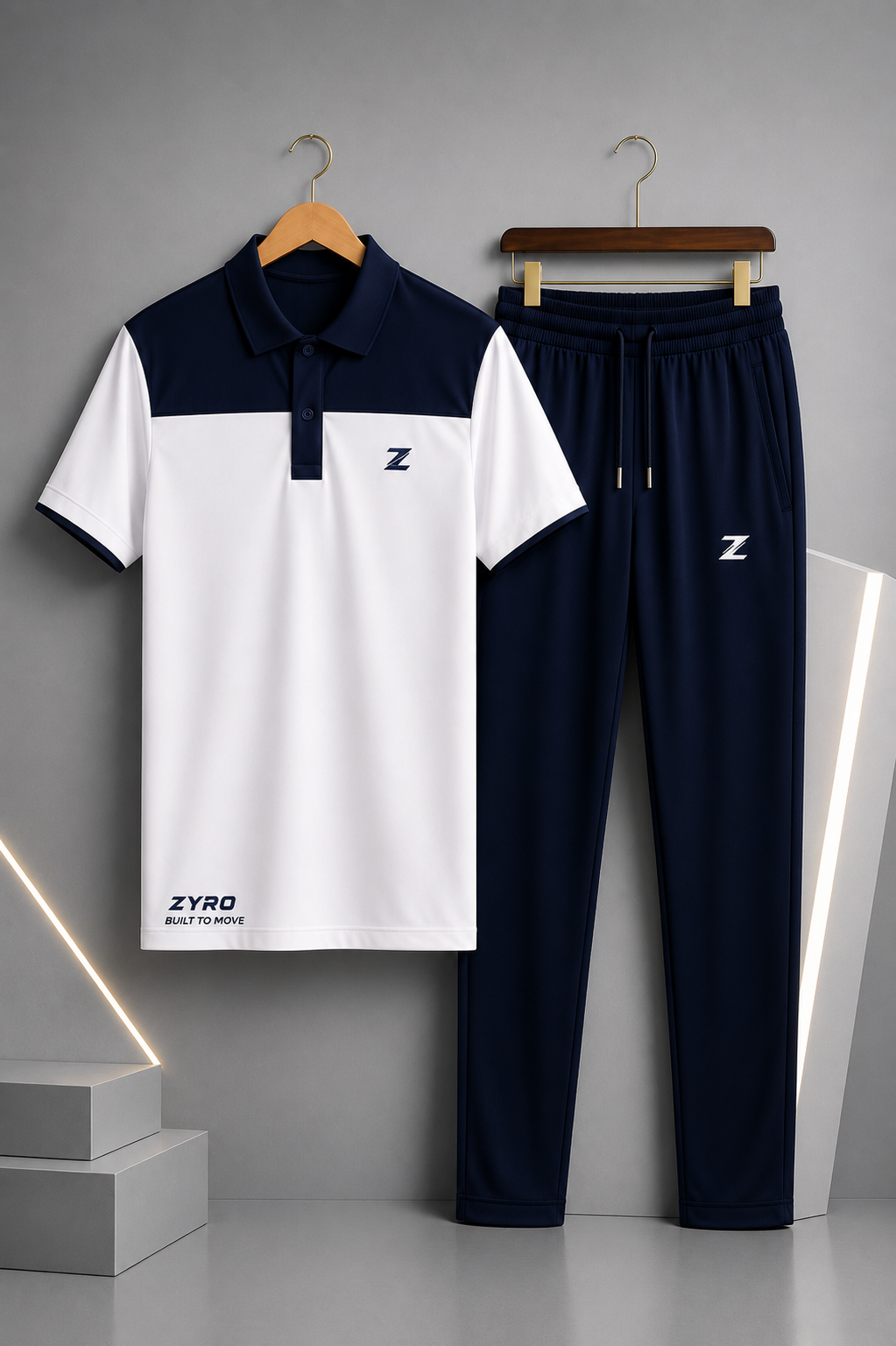 Men's 2Pcs Dry Fit Polo Shirt with Trouser | Modern Style Impress To Everyone