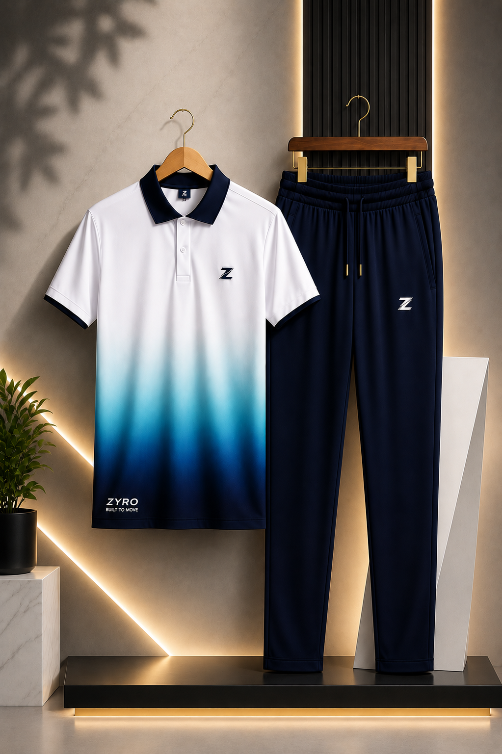 Men's 2Pcs Dry Fit Polo Shirt with Trouser | Modern Style Impress To Everyone (ZYRO7)