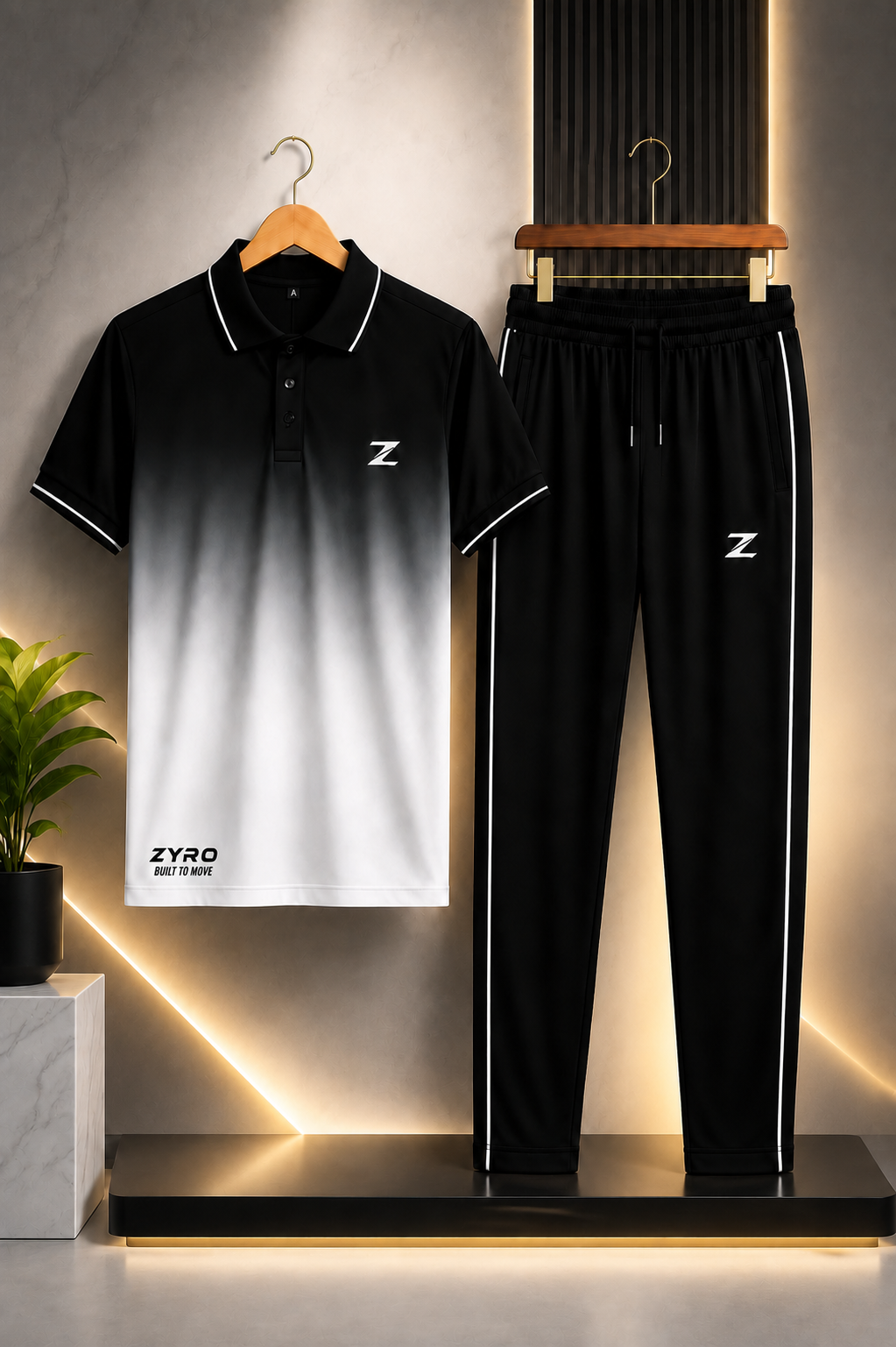 Men's 2Pcs Dry Fit Polo Shirt with Trouser | Modern Style Impress To Everyone (ZYRO7)