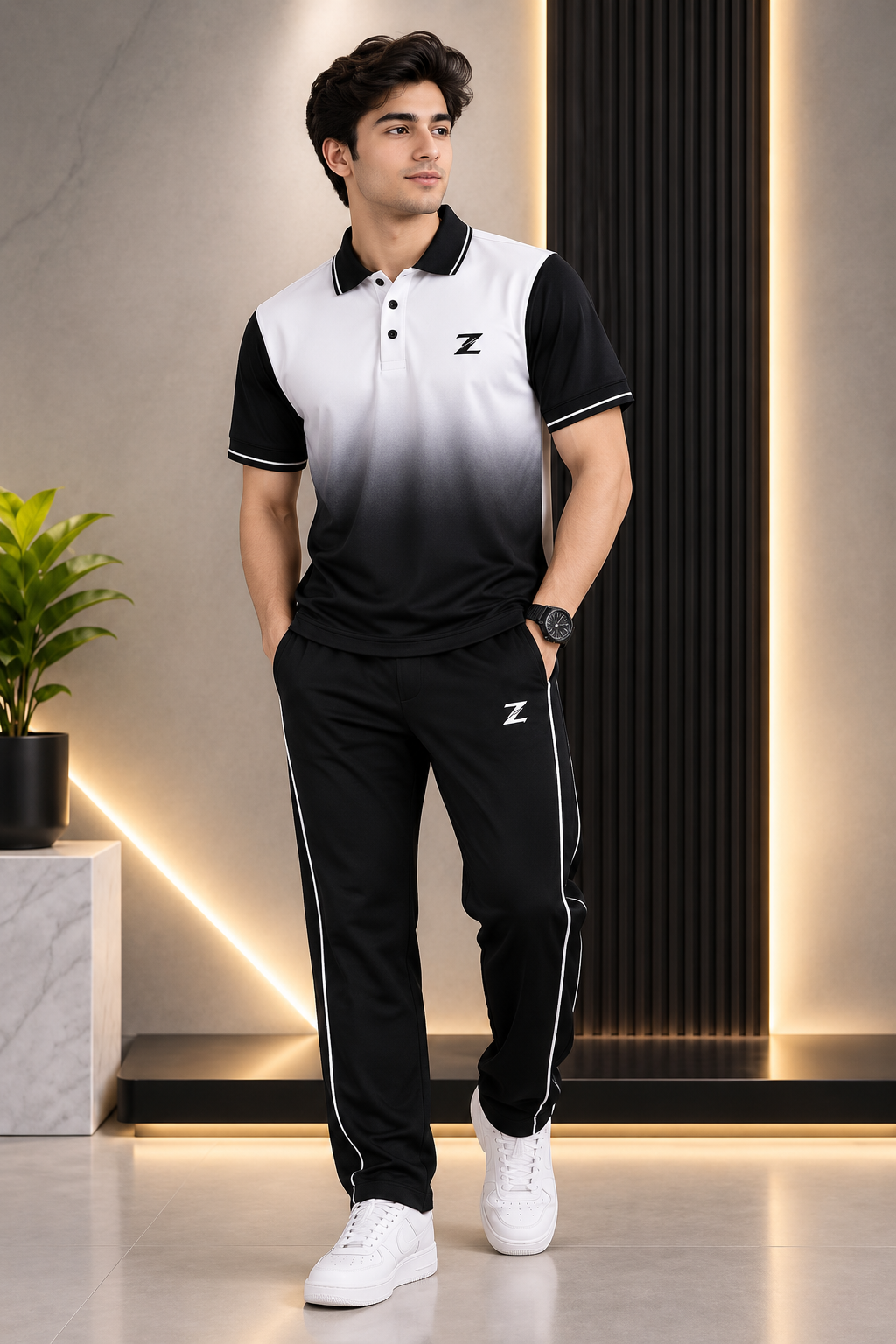 Men's 2Pcs Dry Fit Polo Shirt with Trouser | Modern Style Impress To Everyone (Limited Edition)