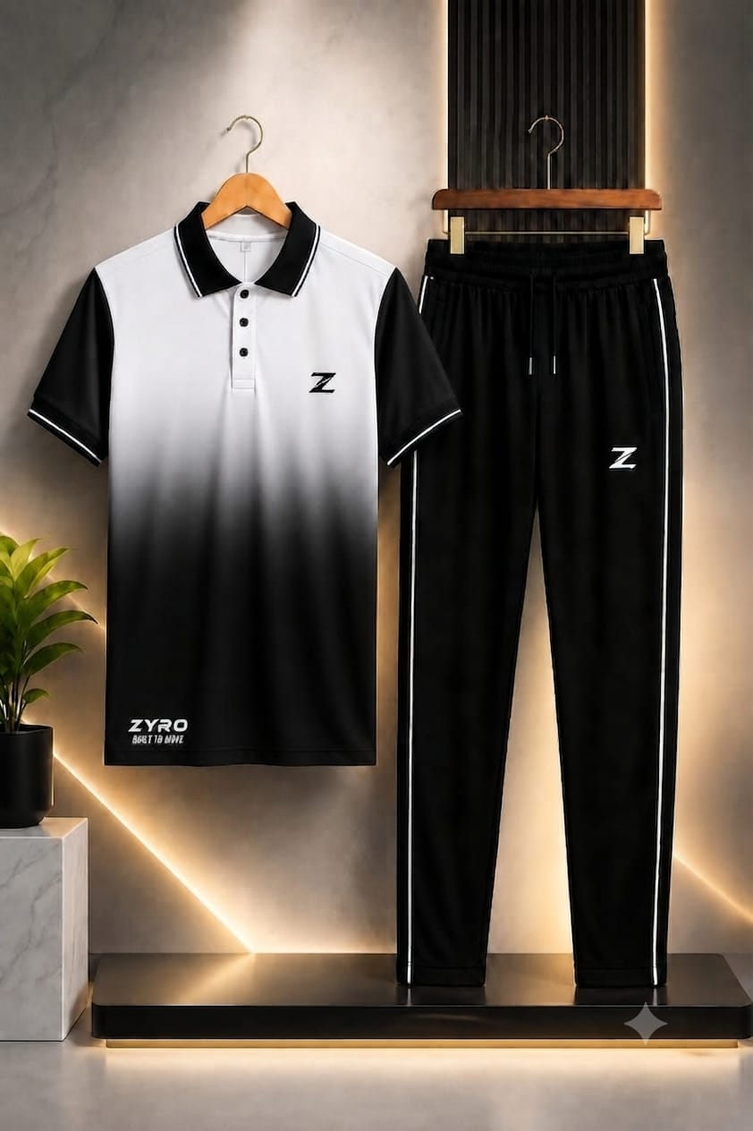 Men's 2Pcs Dry Fit Polo Shirt with Trouser | Modern Style Impress To Everyone (Limited Edition)